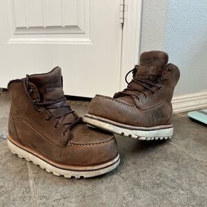 Red Wing Shoes Brown Lace Up Boots with Rugged Tread and Durable Stitching